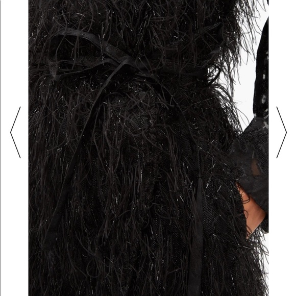 GANNI Feathered-Skirt Brocade-Organza CoatDress - Picture 6 of 9